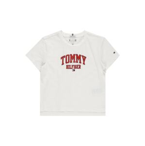 TOMMY HILFIGER Tričko  červená / biela melírovaná
