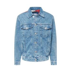 Tommy Jeans Prechodná bunda  modrá denim / biela / červená