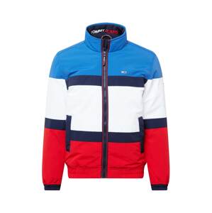 Tommy Jeans Prechodná bunda  ohnivo červená / biela / kráľovská modrá / námornícka modrá
