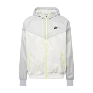 Nike Sportswear Prechodná bunda  svetlosivá / neónovo žltá / čierna / biela