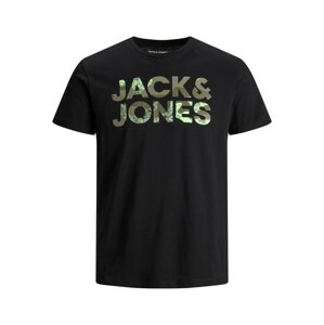 Jack & Jones Junior Tričko 'Oldier'  čierna / kaki / mätová