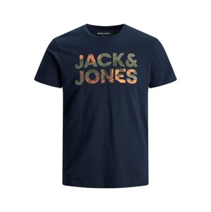 Jack & Jones Junior Tričko 'Oldier'  námornícka modrá / olivová / tmavozelená / marhuľová