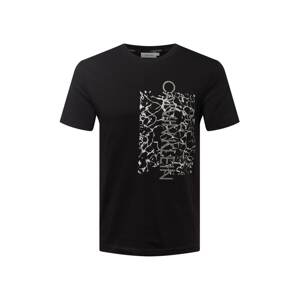 Calvin Klein Tričko  čierna / svetlosivá / strieborná