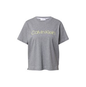 Calvin Klein Tričko  sivá melírovaná / limetková
