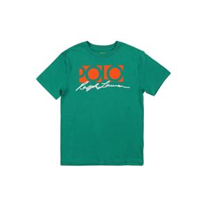 Polo Ralph Lauren Shirt  zelená / biela / oranžová