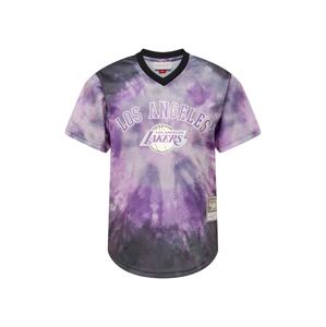 Mitchell & Ness Shirt 'LOS ANGELES LAKERS'  fialová melírovaná / biela / čierna / svetlofialová / olivová