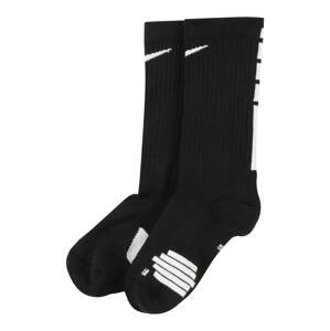 NIKE Športové ponožky 'Elite'  čierna / biela