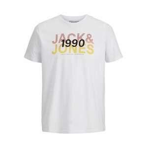 JACK & JONES Tričko  biela / ružová / žltá / čierna