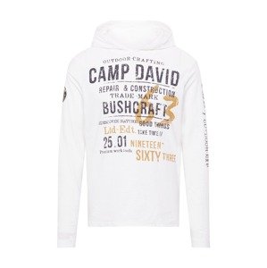 CAMP DAVID Shirt  biela / medová / tmavomodrá