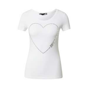Love Moschino Tričko  biela / strieborná