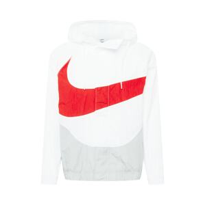 Nike Sportswear Prechodná bunda  biela / červená / sivá