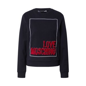 Love Moschino Damen - Sweatshirts & Sweatjacken 'Sweatshirt'  čierna / biela / červená