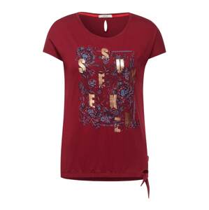 CECIL T-Shirt  burgundská / bronzová / tmavofialová / lososová