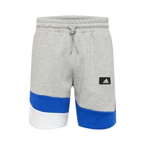 ADIDAS PERFORMANCE Športové nohavice  sivá melírovaná / modrá / biela