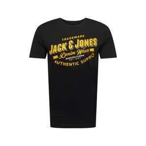 JACK & JONES Tričko  žltá / čierna / biela