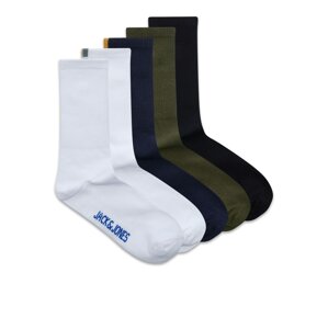 JACK & JONES Ponožky  námornícka modrá / tmavozelená / biela / čierna