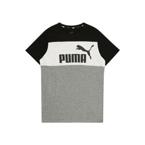 PUMA T-Shirt  sivá / biela / čierna