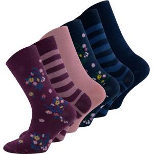 EWERS Ponožky  modrá / námornícka modrá / farba lesného ovocia / rosé