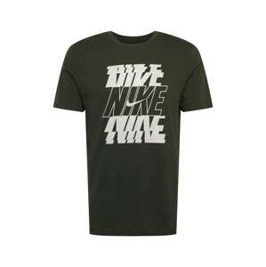 Nike Sportswear Tričko  tmavozelená / biela