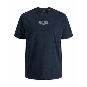 Jack & Jones Plus T-Shirt 'Worlds'  námornícka modrá / biela