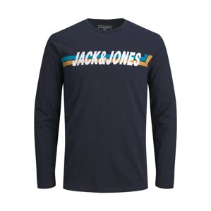 JACK & JONES Tričko 'TYLER'  biela / námornícka modrá