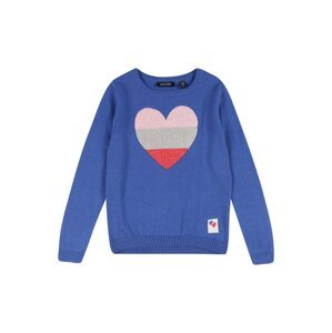 BLUE SEVEN Pullover  modrá / ružová / sivá / červená