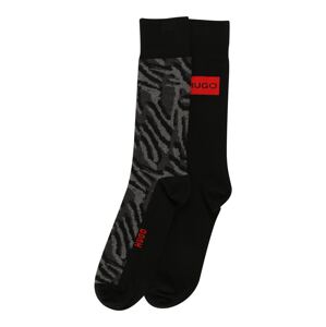 HUGO Ponožky  tmavosivá / čierna / svetločervená / sivá melírovaná