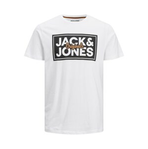 JACK & JONES Tričko 'JORTAPES'  biela / čierna