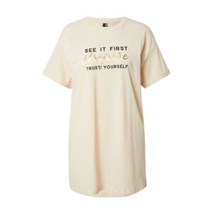DeFacto Oversize tričko  béžová / čierna / zlatá