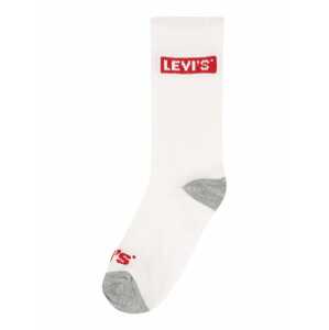 LEVI'S Ponožky  biela / sivá melírovaná / červená