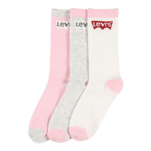 LEVI'S Ponožky  sivá melírovaná / svetloružová / červená / biela