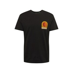 Dockers T-Shirt  čierna / tmavožltá / oranžová / červená / biela