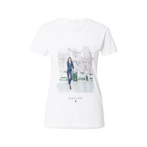 PATRIZIA PEPE T-Shirt  biela / námornícka modrá / antracitová / zelená / strieborná