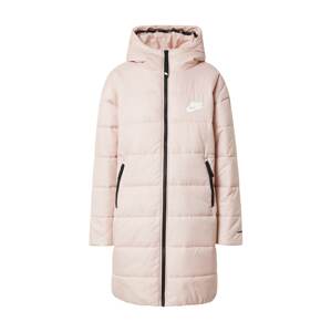 Nike Sportswear Zimný kabát  biela / čierna / pastelovo ružová