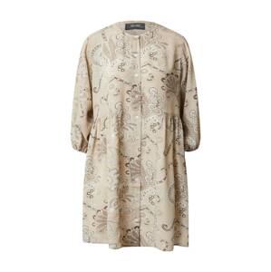 MOS MOSH Košeľové šaty 'Jemma Persia'  tmavobéžová / biela / béžová
