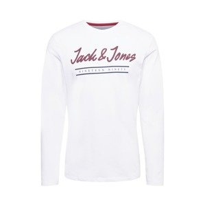 JACK & JONES Tričko 'HERRO'  biela / tmavočervená / tmavomodrá