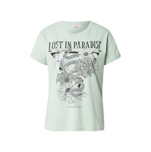 Colourful Rebel T-Shirt 'Paradise Snake'  mätová / čierna / biela