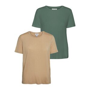 Vero Moda Tall Shirt 'Ava'  svetlohnedá / zelená