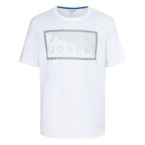 Jack & Jones Plus Tričko 'Shawn'  biela / sivá