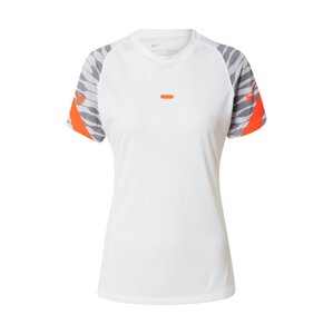 NIKE Funkčné tričko  biela / sivá / neónovo oranžová