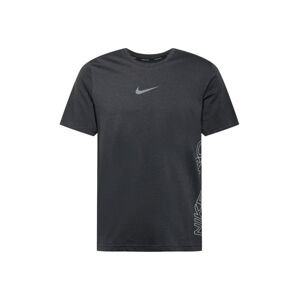 NIKE Funkčné tričko 'BURNOUT'  čierna melírovaná / biela