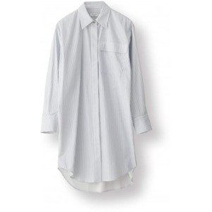 NORR Košeľové šaty 'James'  sivá / prírodná biela