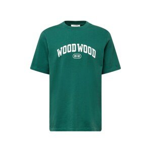 WOOD WOOD T-Shirt 'Bobby IVY'  zelená / biela