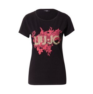 LIU JO JEANS T-Shirt  čierna / zlatá / červená