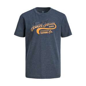 Jack & Jones Junior T-Shirt 'Nick'  námornícka modrá / oranžová / čierna