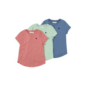 Abercrombie & Fitch Tričko  rosé / svetlozelená / kráľovská modrá