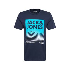 JACK & JONES Tričko 'BOOSTER'  námornícka modrá / tyrkysová / biela
