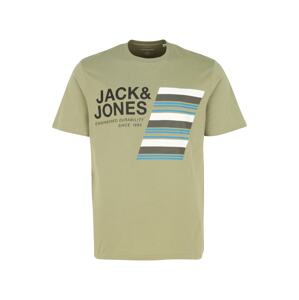 Jack & Jones Plus Tričko 'RACK'  kaki / čierna / biela / modrá / tmavosivá