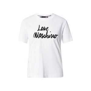 Love Moschino Tričko 'Maglietta M/C Stampa Logo Firma'  biela / čierna