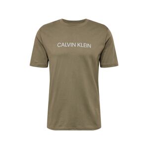 Calvin Klein Performance Funkčné tričko  kaki / biela